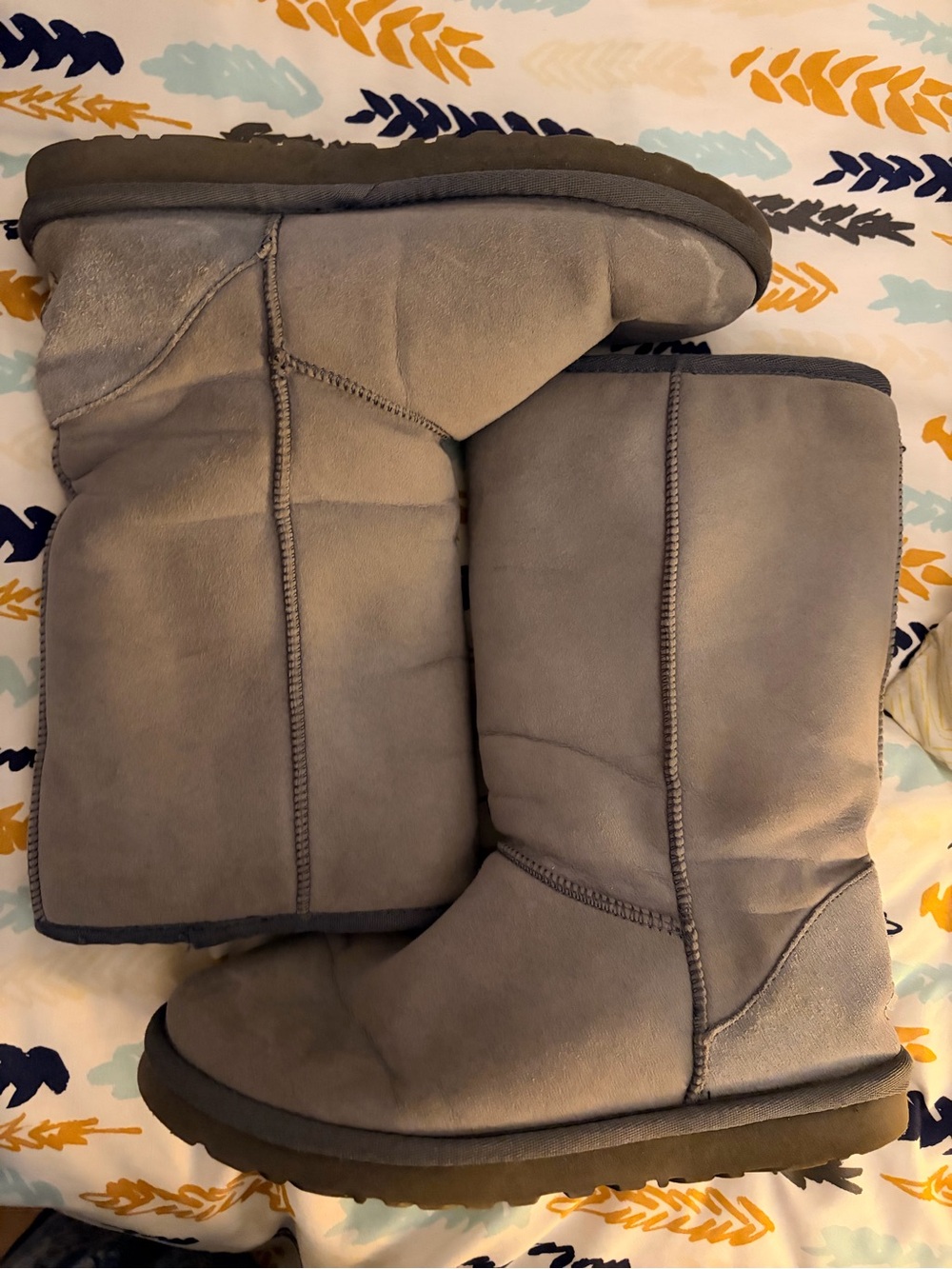 Gray Ugg winter boot.